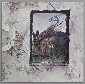 LED ZEPPELIN IV SIGNED ALBUM COVER