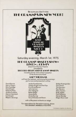 1975 GRAMMY AWARDS POSTER