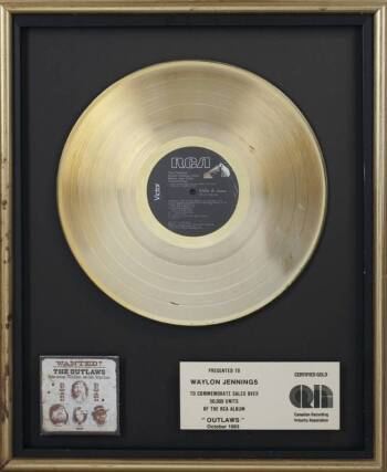 WAYLON JENNINGS 'GOLD' RECORD AWARD