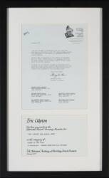 ERIC CLAPTON GRAMMY NOMINATION LETTER