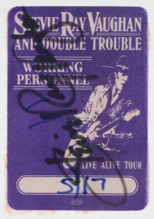 STEVIE RAY VAUGHAN SIGNED BACKSTAGE PASS