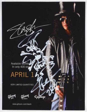 SLASH SIGNED T-SHIRT AND PHOTOGRAPH