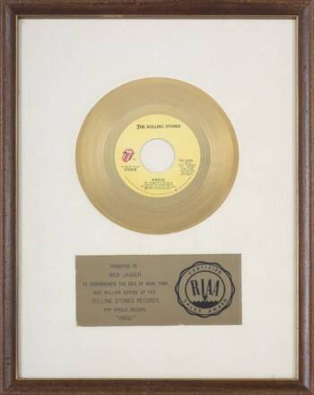 ROLLING STONES GOLD RECORD AWARD FOR ANGIE