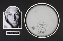 CHARLIE WATTS SIGNED DRUMHEAD