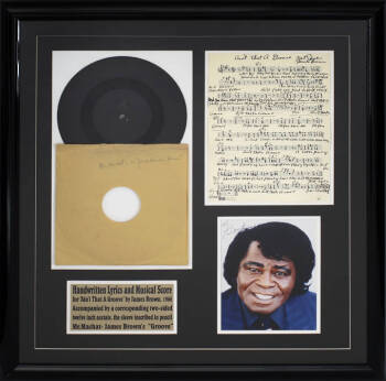 JAMES BROWN HAND WRITTEN LYRICS & 12" ACETATE