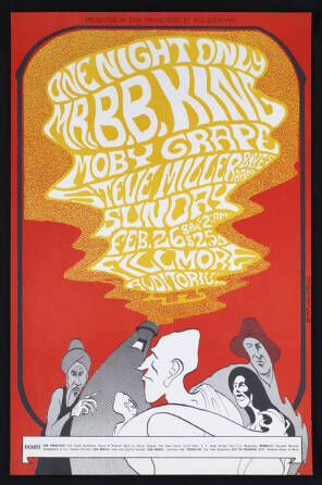 B.B. KING, MOBY GRAPE AND STEVE MILLER BAND POSTER