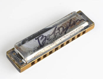 BOB DYLAN SIGNED AND PLAYED HARMONICA