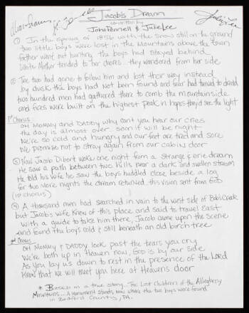 ALISON KRAUSS ORIGINAL HANDWRITTEN LYRICS