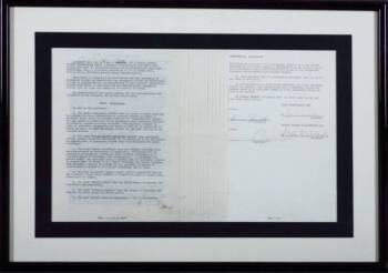 FRANK SINATRA SIGNED CAPITOL RECORDS AGREEMENT
