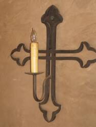 CHER - A SET OF THREE CROSS FORM WALL SCONCES
