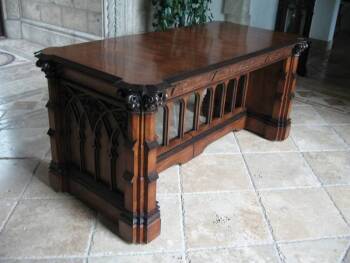 CHER - A GOTHIC STYLE OAK ALTAR TABLE