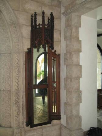 CHER - PAIR OF GOTHIC STYLE OAK ALTAR ELEMENTS