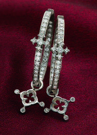 CHER - 14K WHITE GOLD AND DIAMOND EARRINGS