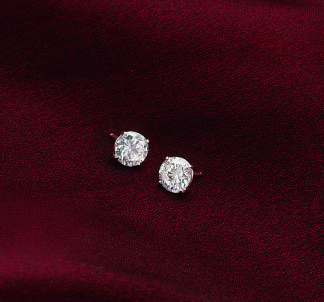 CHER - 14K WHITE GOLD AND DIAMOND EARSTUDS