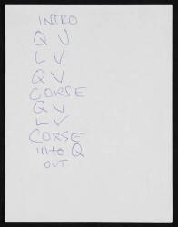 KURT COBAIN HANDWRITTEN SONG CHORDS