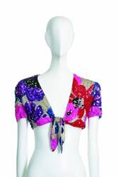 CHER - A BOB MACKIE DESIGNED FLORAL CROP TOP