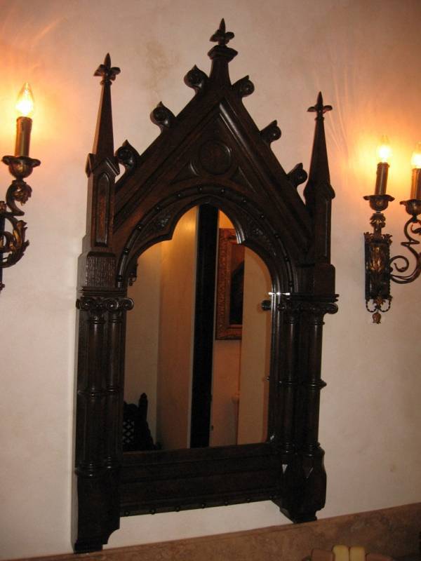 CHER - A GOTHIC STYLE OAK MIRROR