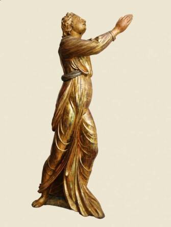 CHER - ITALIAN GILT AND SILVERED-WOOD ANGEL