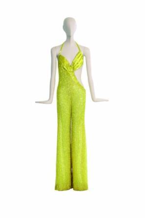 CHER - A BOB MACKIE YELLOW BEADED JUMPSUIT