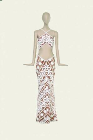 CHER - A BOB MACKIE DESIGNED LACE GOWN