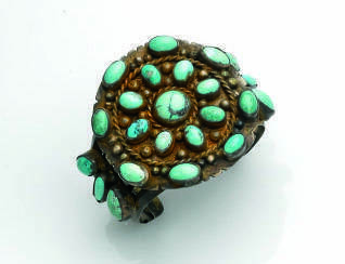 CHER - SILVER AND TURQUOISE CUFF BRACELET