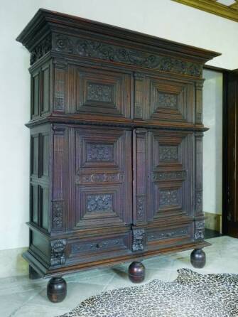 CHER - A GOTHIC STYLE OAK CUPBOARD