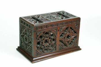 CHER - A GOTHIC REVIVAL OAK STATIONERY CASKET