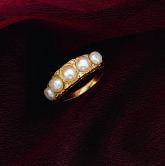 CHER - CULTURED PEARL AND DIAMOND RING