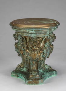 A DISTRESSED GOLD PAINTED OCCASIONAL TABLE