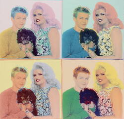 A SCREENPRINT PORTRAIT OF ANNA NICOLE SMITH, HER SON DANIEL, AND SUGAR PIE