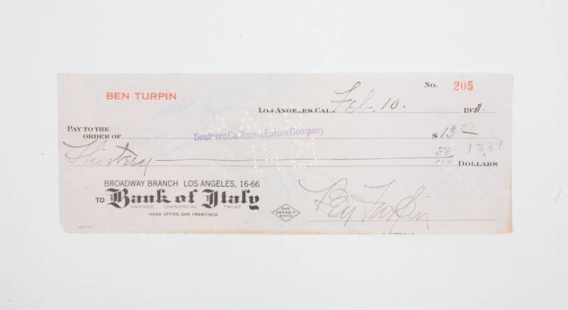 BEN TURPIN SIGNED CHECK