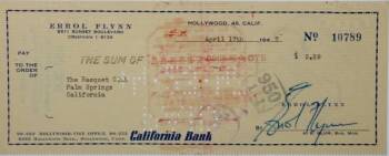 ERROL FLYNN SIGNED CHECK