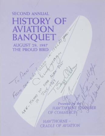 CHUCK YEAGER, BUZZ ALDRIN AND DICK GORDON SIGNED P