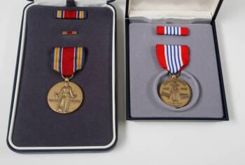 TWO ANN MILLER WORLD WAR II MEDALS