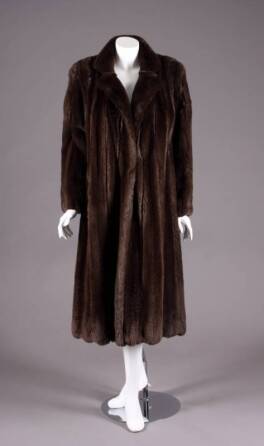 ANN MILLER BROWN CHINCHILLA FUR COAT