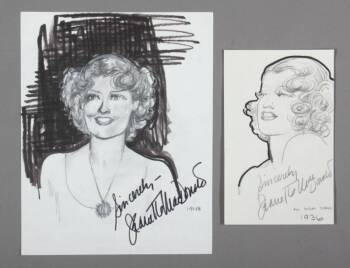 JEANETTE MACDONALD SIGNED PORTRAIT SKETCHES