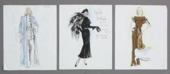 THREE CAROLE LOMBARD SKETCHES BY EDITH HEAD