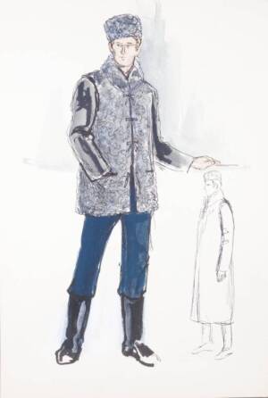 TWO COSTUME SKETCHES FROM UNKNOWN FILM