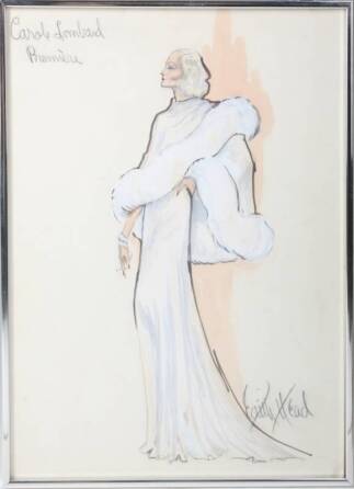 CAROLE LOMBARD DESIGN SKETCH BY EDITH HEAD