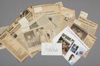 EDITH HEAD SIGNATURE AND CLIPPINGS