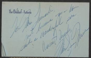 MARILYN MONROE NOTE TO MRS. LEONARDI