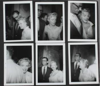 MARILYN MONROE - SIX CANDID PHOTOGRAPHS WITH ARTHU