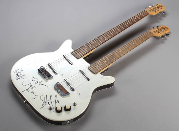 AEROSMITH SIGNED DOUBLE-NECK DANELECTRO GUITAR