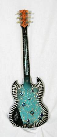 EDITORS 'THE STAINED GLASS JEWEL GUITAR' BY GILL HOBSON
