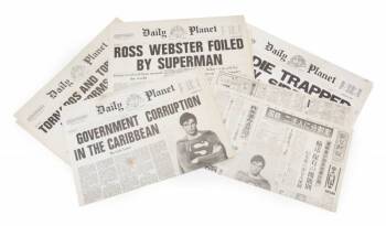 SUPERMAN III PROP NEWSPAPERS