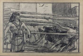 THE TEN COMMANDMENTS ORIGINAL STORYBOARD SKETCH