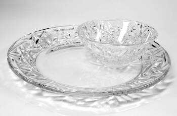RUE McCLANAHAN TIFFANY & CO. CRYSTAL BOWL AND PLATE