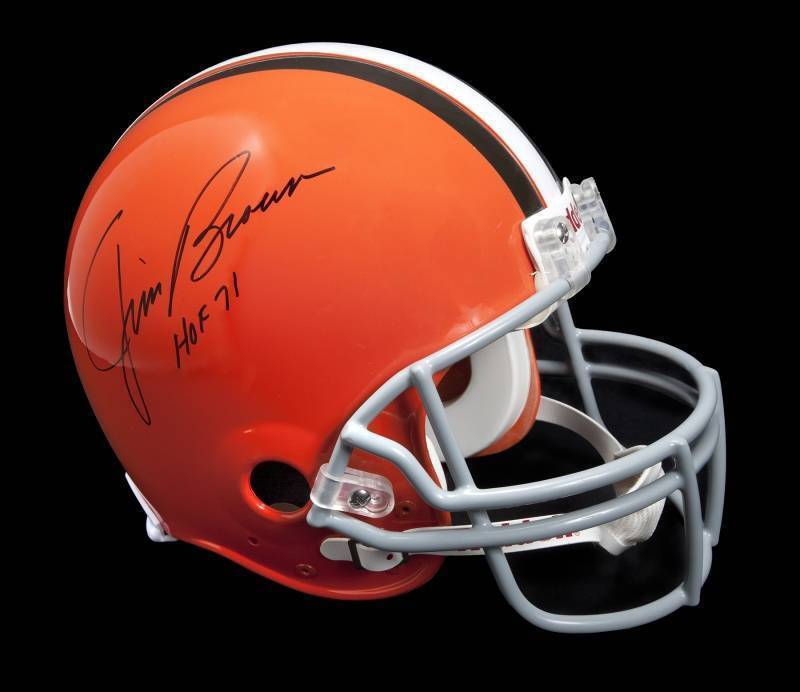 JIM BROWN SIGNED CLEVELAND BROWNS HELMET