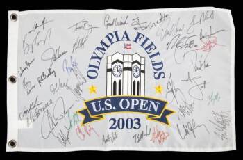 2003 U.S. OPEN MULTI-SIGNED PIN FLAG