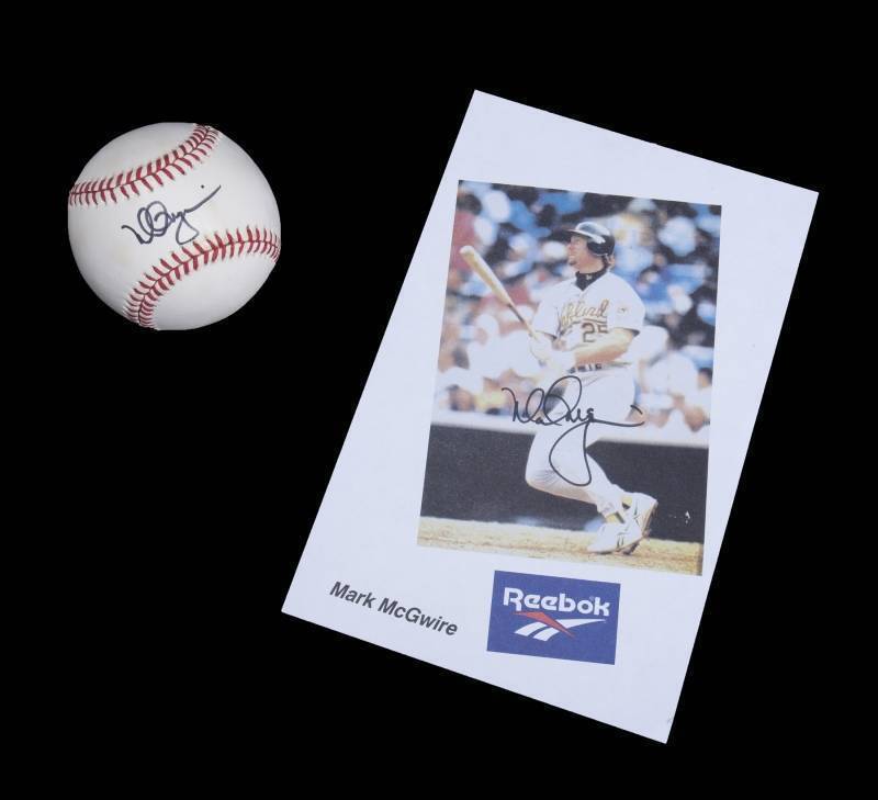 MARK McGWIRE SIGNED BASEBALL AND PROMOTIONAL IMAGE